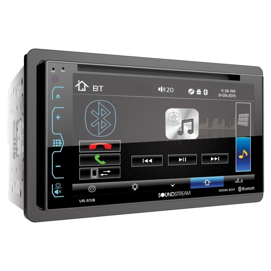 SOUNDSTREAM VR-65B 6.2" DOUBLE-DIN BLUETOOTH DVD/CD/AM/FM  CAR STEREO