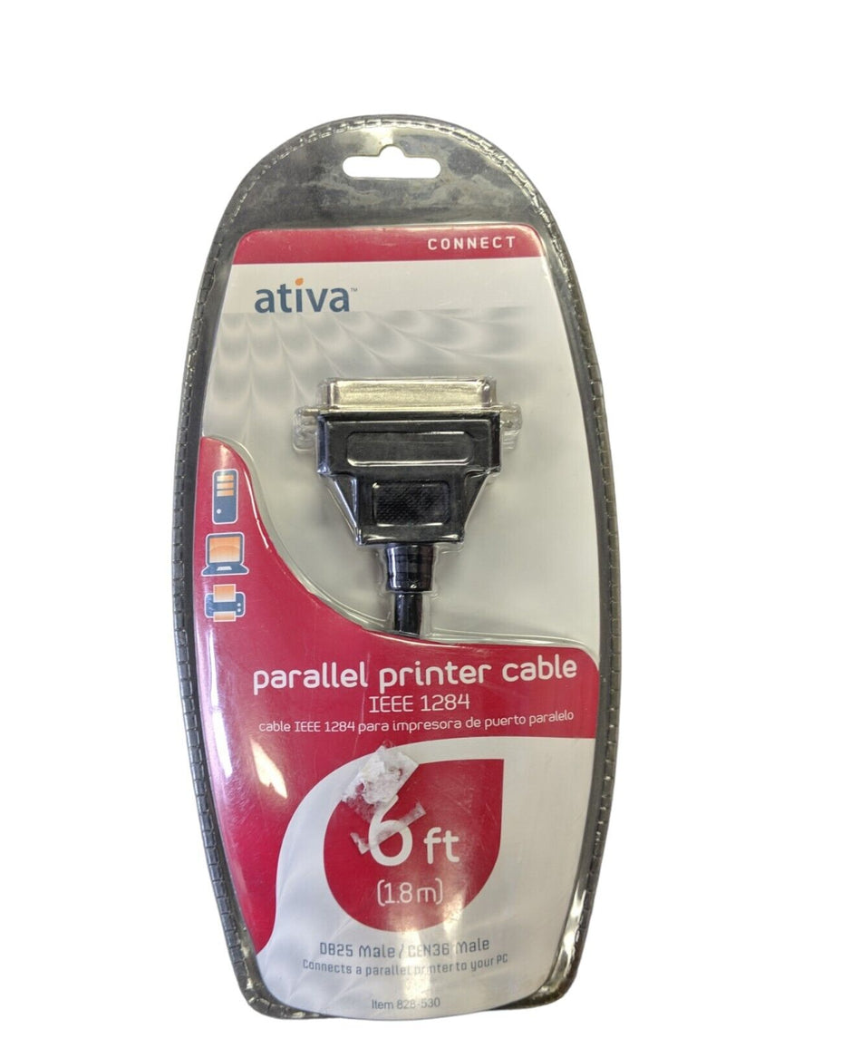 ATIVA PARALLEL IEEE 1284 CENTRONIC 36-PIN PRINTER CABLE, USB TO ADAPTER CABLE PC