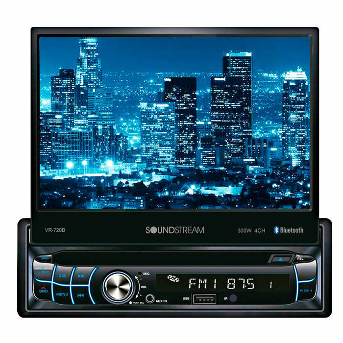 SOUNDSTREAM VR-720B 7" LCD SINGLE DIN FLIP UP DVD/CD PLAYER  BLUETOOTH SD USB AUX