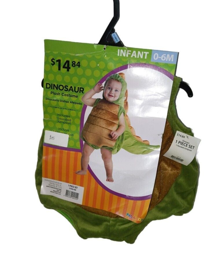 Halloween Baby Costume 0-6 Months Green Dinosaur