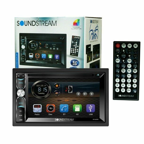 SOUNDSTREAM VR-620HB 2-DIN 6.2" TOUCHSCREEN LCD DVD RECEIVER WITH BLUETOOTH
