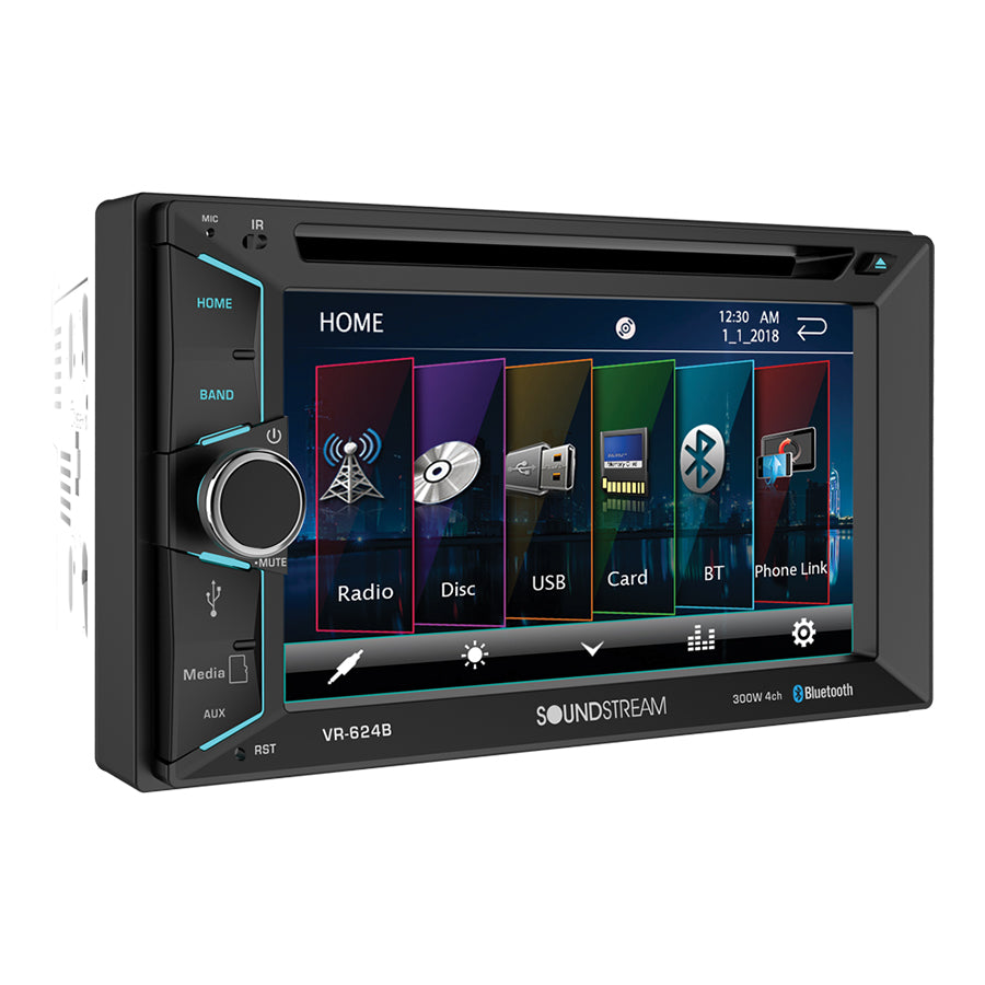 SOUNDSTREAM VR-624B DOUBLE 2 DIN  DVD/CD/MP3 PLAYER 6.2" LCD BLUETOOTH USB SD