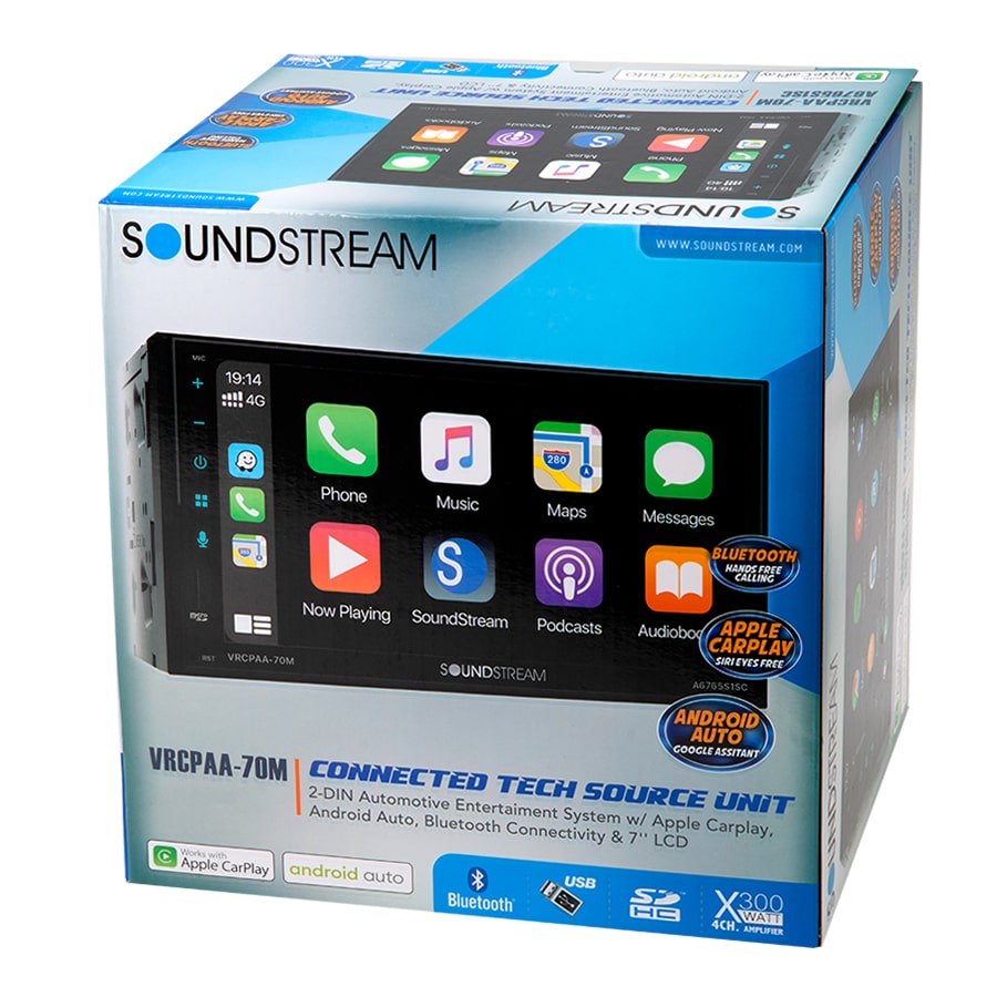 SOUNDSTREAM VRCPAA-70M ANDROID AUTO APPLE CARPLAY DOUBLE DIN DIGITAL MEDIA PLAYER BLUETOOTH